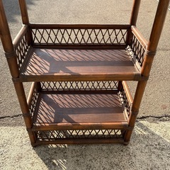 籐  飾り棚  3段 　ラタンの画像