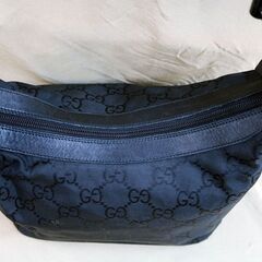 極美品 GUCCI グッチ 黒バンブー トートバッグ ブラック GG柄 キャンバス レザーの画像