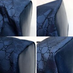 極美品 GUCCI グッチ 黒バンブー トートバッグ ブラック GG柄 キャンバス レザーの画像