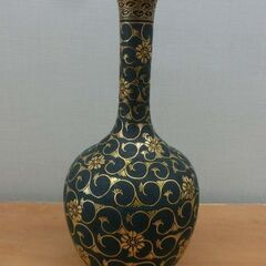 九谷焼 大坂錦泉作 飾壺 青粒鉄仙 高さ約27cm 青粒唐草 青粒 伝統工芸 あおちぶ 茶道具 花生け 花入れ 九谷 陶芸 札幌 西区 西野店の画像