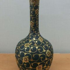 九谷焼 大坂錦泉作 飾壺 青粒鉄仙 高さ約27cm 青粒唐草 青粒 伝統工芸 あおちぶ 茶道具 花生け 花入れ 九谷 陶芸 札幌 西区 西野店の画像