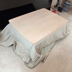 天然木　ホワイトアッシュ　こたつテーブル　105×75　の画像