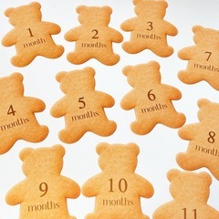 【 限定 モニター価格 】クッキー風のマンスリーカード♡月齢カード 誕生日 出産祝いの画像