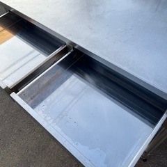 タニコー 業務用 ステンレス製 引出し付き 作業台 バックガードなし W1200 D600 H800 引出し2杯 中古品 ③の画像