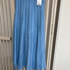 MOUSSY ブルー　ニットスカートの画像