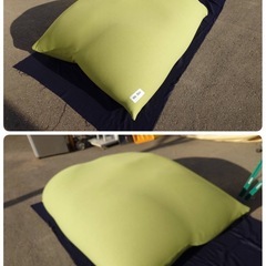 ● Yogibo Giga Max/ヨギボー ギガマックス/ライムグリーン/ソファベッド/特大/ビーズソファ/ビーズクッション/人をダメにする/クッションソファ/椅子/ベッド 中古 ③の画像