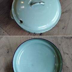 レトロ ホクアイ ホーロータンク 19L 琺瑯 保存容器 キャニスター　/TJ-2669 2Fの画像