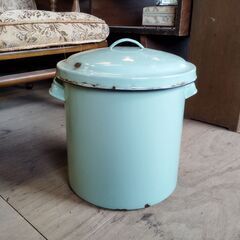 レトロ ホクアイ ホーロータンク 19L 琺瑯 保存容器 キャニスター　/TJ-2669 2Fの画像