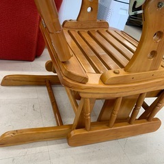 美原店　ヤ 木製 ロッキングチェア 家具 揺り椅子 チェア レトロの画像