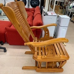 美原店　ヤ 木製 ロッキングチェア 家具 揺り椅子 チェア レトロの画像