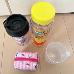 新品 ディズニー ボトル タンブラー コップ ポーチ 4点まとめての画像