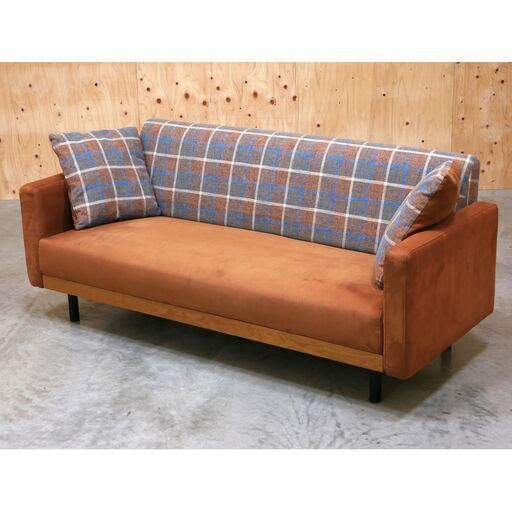 ≪zyt2500ジ限≫ 関家具 2.5人掛けソファ スエード調ファブリック おしゃれ/かわいい/2人掛け/3人掛けリビング/Ramone/中古家具/リユースストレージ仙台 71009-09