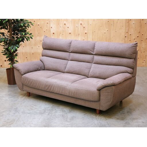 ≪zyt2503ジ≫ 東京インテリア 3人掛けソファ ライトグレー系 幅190cm TII/ティアイアイ/中古家具/リユースストレージ仙台 71010-08