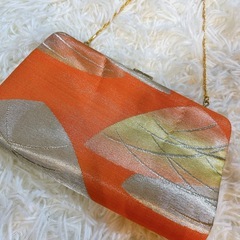 和装バッグ　オレンジの画像