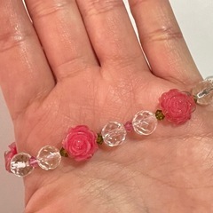 天然石？バラ ブレスレットの画像