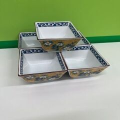 九谷焼 第壱陶器 小鉢 角鉢 峯秀花鳥色絵 小鉢 伝統工芸品 各5客の画像