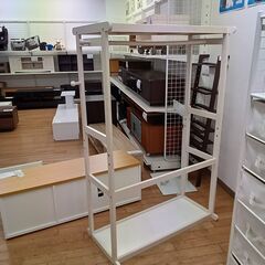 ★リユースのサカイつくば店★TK7461  ハンガーラック アイボリー H155×D50×W100 クリーニング済みの画像