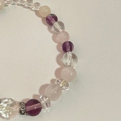 アメシスト ローズクォーツ 　水晶 ブレスレットの画像