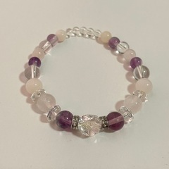 アメシスト ローズクォーツ 　水晶 ブレスレットの画像