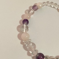 アメシスト ローズクォーツ 　水晶 ブレスレットの画像