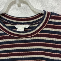 【美品】H&Mラメ入りボーダーTシャツの画像