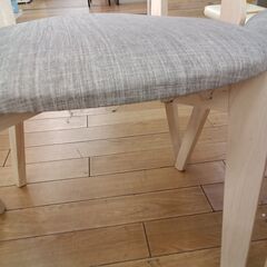 ★リユースのサカイつくば店★TK7462  ダイニングテーブル＆椅子4脚セット アイボリー H75×D80×W140 クリーニング済みの画像