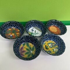 清風窯 絵変わり小鉢 和食器 新九谷風物語小付け 蛸唐草模様 九谷 有田焼 和皿 伝統工芸品 まとめて9個の画像