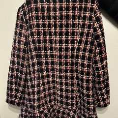 COLLER　ツイード調　ピンクコート　Mの画像