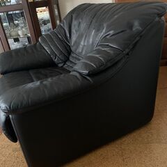 1人掛け ソファー レザー 黒 【引取来て頂ける方】の画像