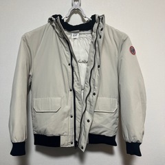 【GAP】フード付き ボンバージャケット クリームカラー GAPロゴ
の画像