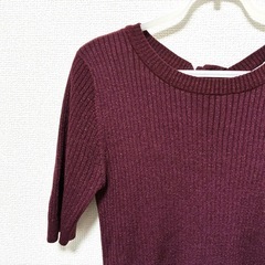 【美品】GUラメ入りリボンTシャツの画像