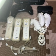 Wii ゲームセット　ブラック　ジャンク品　本体、コントローラー、周辺機器、 の画像