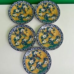 「未使用」九谷焼 色絵花鳥 小皿 時代絵 小鉢 伝統工芸品 10枚の画像