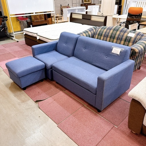 ニトリ カウチソファ ３人掛け ソファ ブルー系
