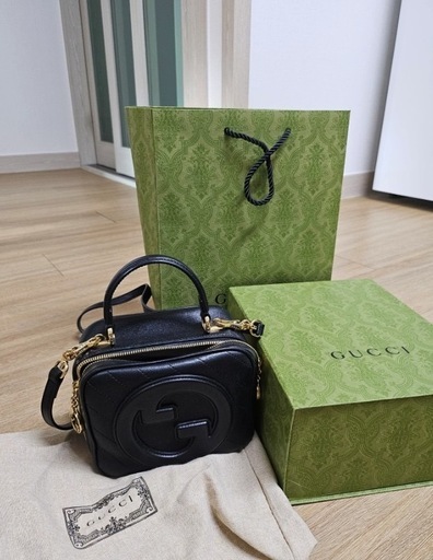 グッチ ブロン トップハンドルバッグ スモール ブラック