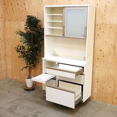 ≪yt2064ジ≫ 綾野製作所 キッチンボード/食器棚 中古家具/宮城県仙台市 リユースストレージ仙台 71005-06の画像