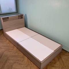 【セットでお安くお譲りします】ニトリ　シングル　ベッドフレーム　収納付き　N-sleep　ベッドマットレスの画像