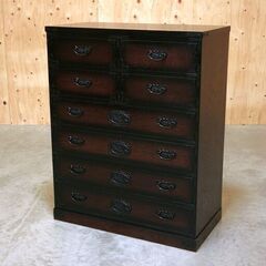 ≪yt2073ジ≫ 大川家具 民芸箪笥 6段8杯 中古家具/宮城県仙台市 リユースストレージ仙台 71009-05の画像