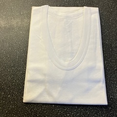 M2511-448 肌着 半袖 Uネック シャツ Lサイズ ホワイト 1枚のみ 未使用品 保管汚れ有りの画像