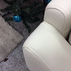 【ニトリのNポケットシリーズ】2人掛けソファ ラブソファ 合成皮革 Nポケット ソファ　クッション付き　：ホワイトの画像