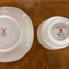【BONE CHINA】MARURIコーヒーカップ＋ソーサー4個セット【松戸市リユース工房】の画像