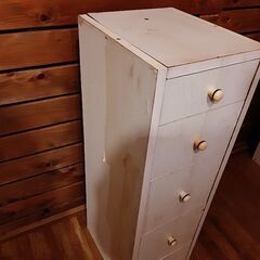木製　スリム　収納　チェスト　ガレージ　小物整理の画像