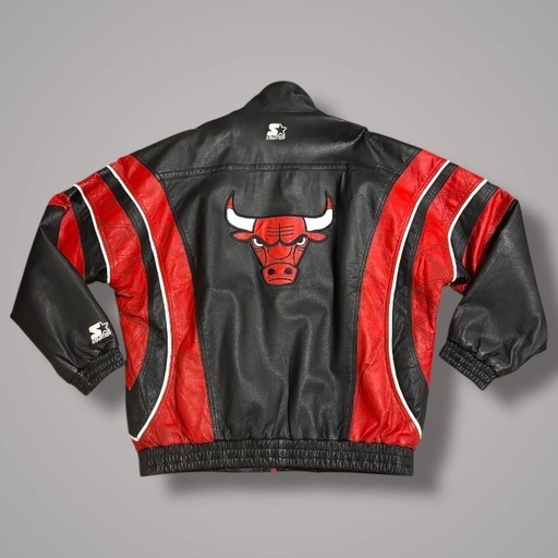 ✨希少・人気✨ STARTER 本革BULLSレザージャケット XL 赤黒 (東京お宝