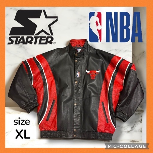 ✨希少・人気✨ STARTER 本革BULLSレザージャケット XL 赤黒
