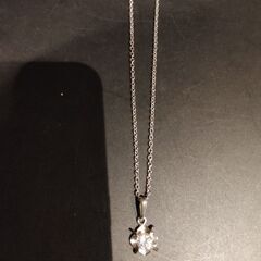 シルバー　キュービックジルコニア　ネックレス　一粒ダイヤ風の画像