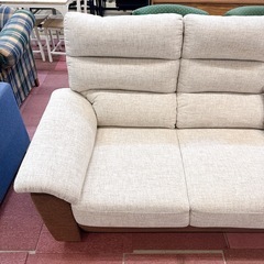 ３人掛け ソファ ファブリック おしゃれ クッション付きの画像