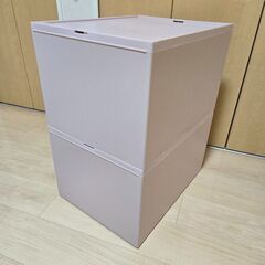 RISU スタックシステムケース ワイドL ピンク2段の画像