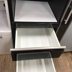 【ジャングルジャングル広陵店】ニトリ　レンジ台　ブラウン✕ホワイトの画像