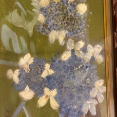 アジサイの油絵の画像