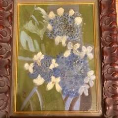 アジサイの油絵の画像